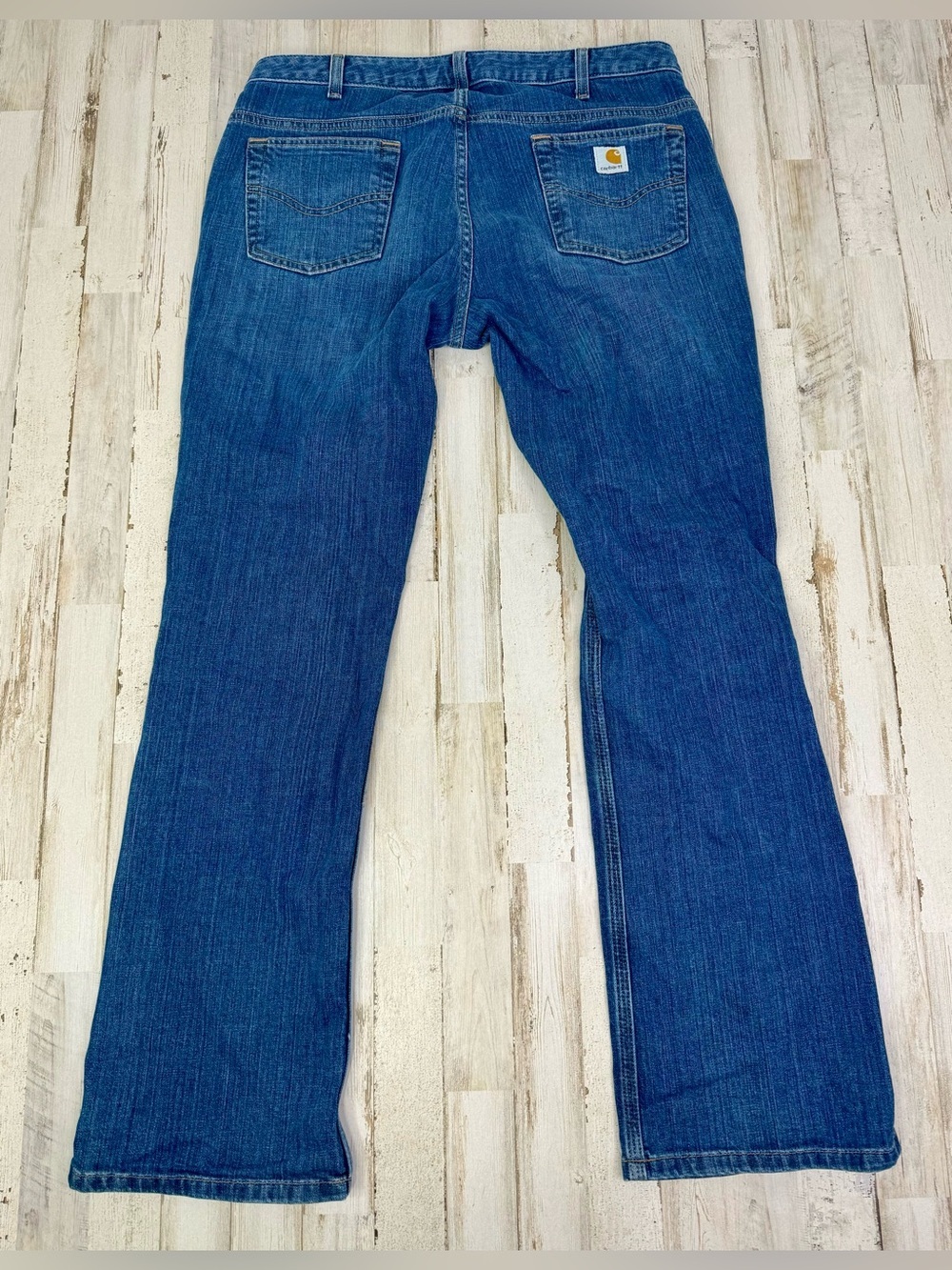 Carhartt Jeans Womens 12 (36x32) Blue Denim Pants Outdoors Workwear Cotton